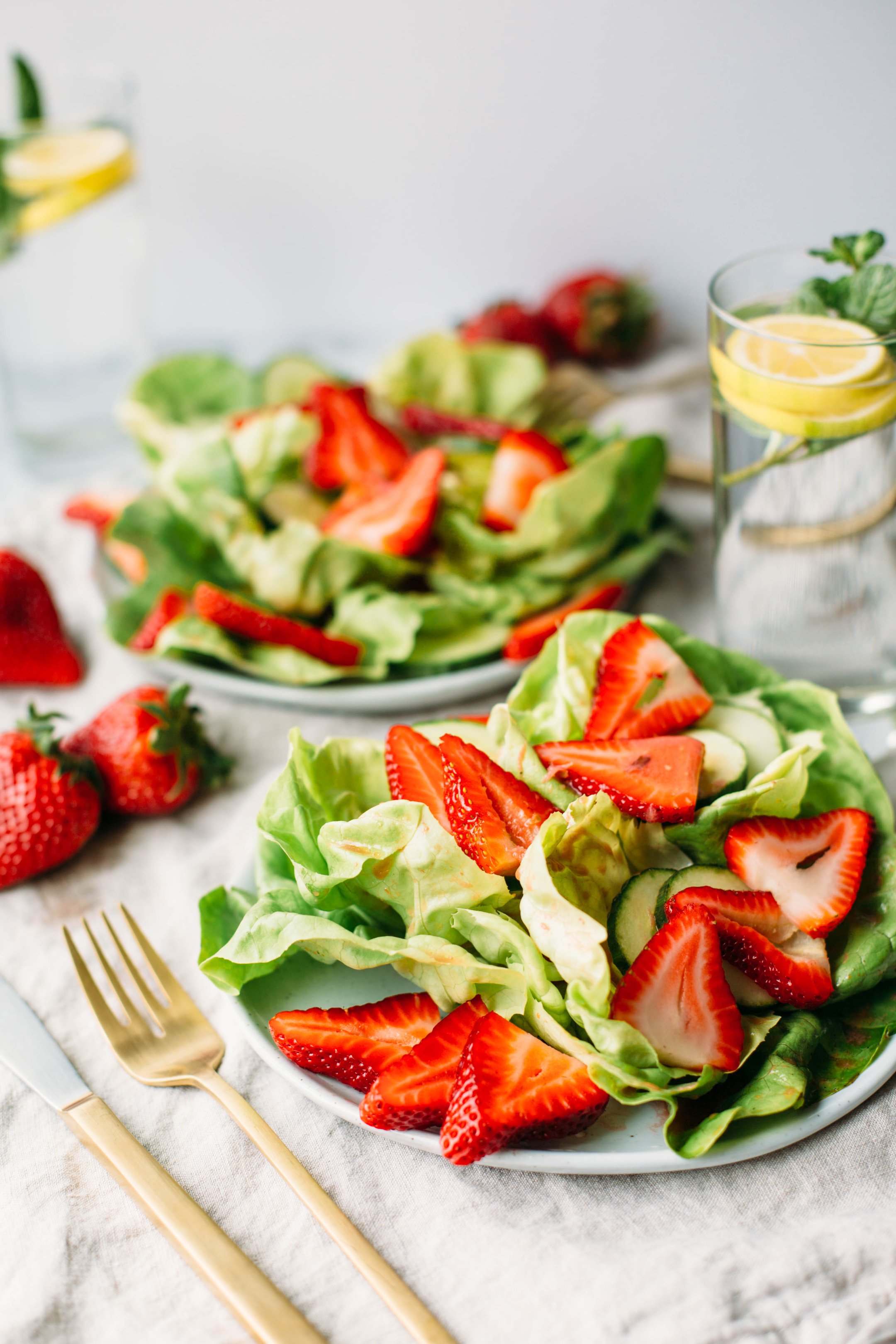 Strawberry Vinaigrette + Simple Salad